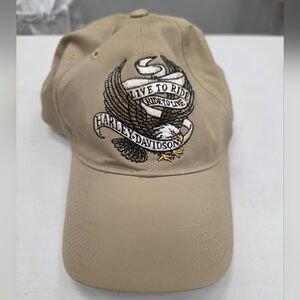 Harley-Davidson Tan Cap with Embroidered Eagle